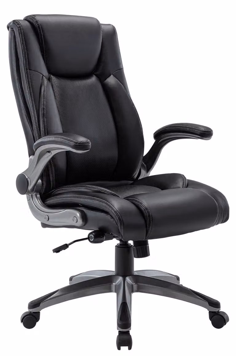 Sedia da ufficio COLAMY, poltrona direzionale ergonomica girevole con una portata di 150 kg, colore nero