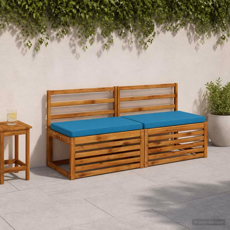 Cuscino per Panchina vidaXL VUGHT Azzurro in Poliestere con Rivestimento Lavabile