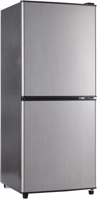 Frigorifero doppia zona 106 L con congelatore; LED; acciaio inox nero e argento