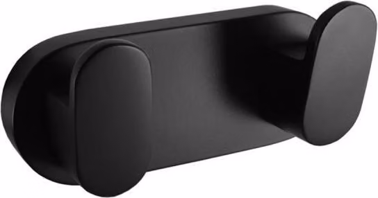 YUKON - Accessorio per il bagno Appendino doppio, nero - opaco YUA0106CMAT, RAV Slezák