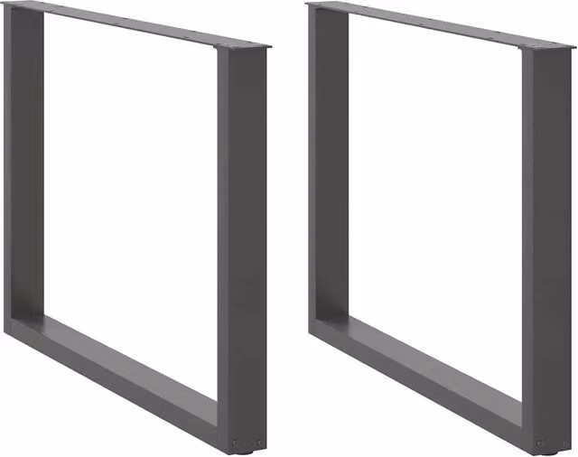 Set di 2 gambe regolabili a forma di U per tavoli e scrivanie da 100 x 72-73 cm in acciaio antracite 02_0057438
