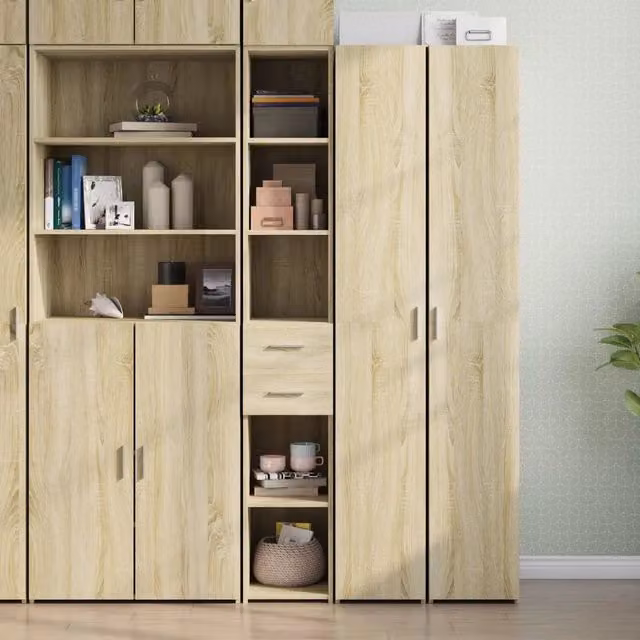 Credenza Buffet Armadio da Cucina e Soggiorno Design Mania in Legno Rovere Sonoma Colore Marrone e Beige L/P/H: 30 x 42,5 x 185 cm