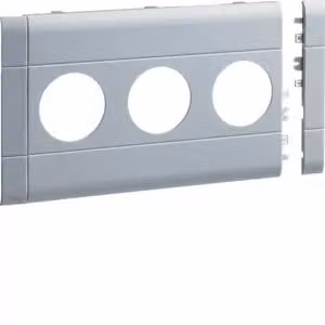 Mascherina per presa tripla modulare senza alogeni BRA/H/S, parte superiore 120 mm, verniciata in alluminio