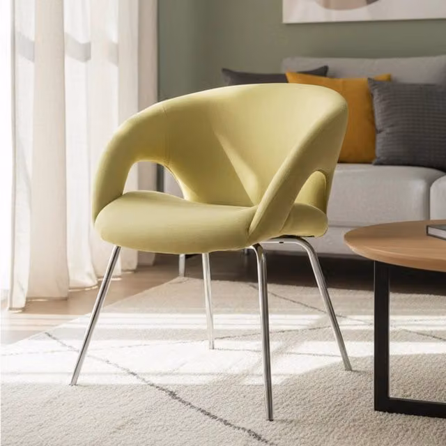 Sedia da ufficio e attesa Arturo DMORA con braccioli, ergonomica, Gialla, L: 58 cm, H: 72 cm, P: 58 cm – 1