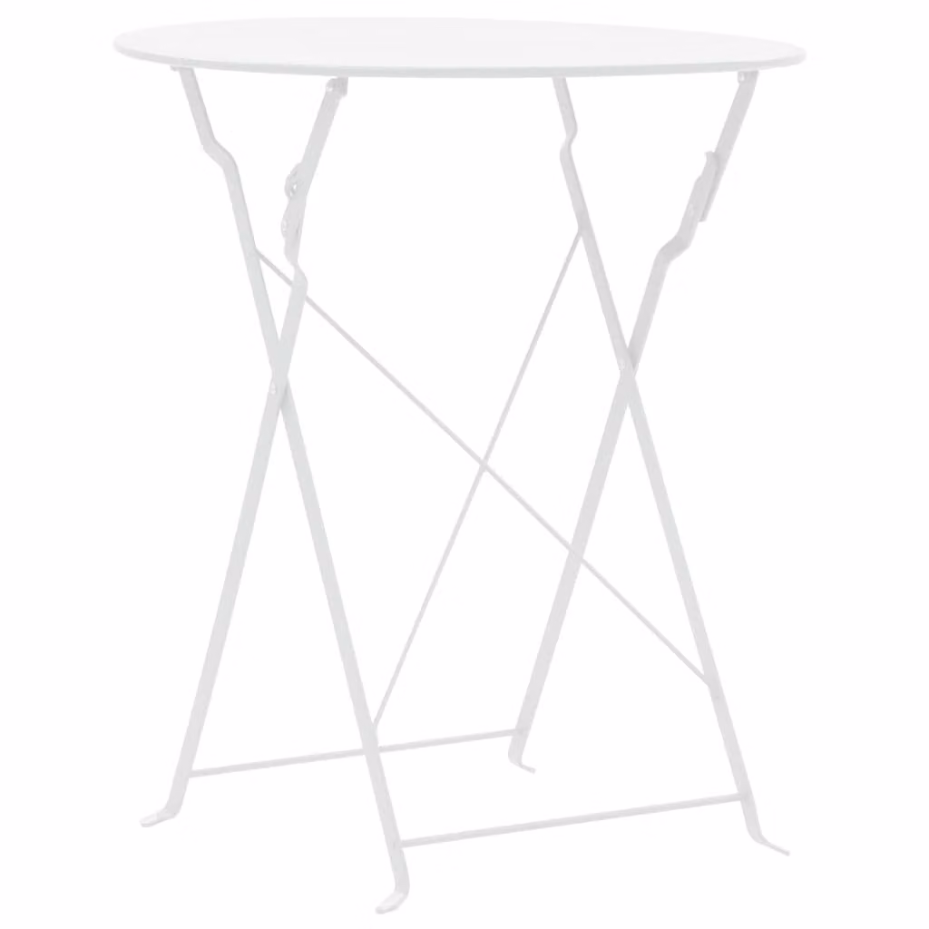 set bistrot 3 pezzi acciaio bianco