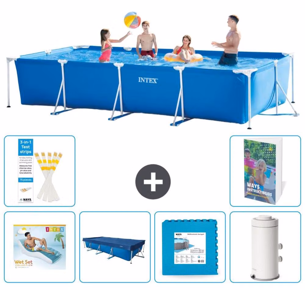 Piscina fuori terra rettangolare - 450x220x84 cm - composta da 5 elementi - modello S137