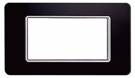 Placca compatibile Vimar Plana 4 moduli vetro colore nero Ettroit EV84402