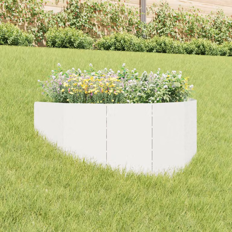 Bordura per prato vidaXL in acciaio bianco 100 x 45 cm