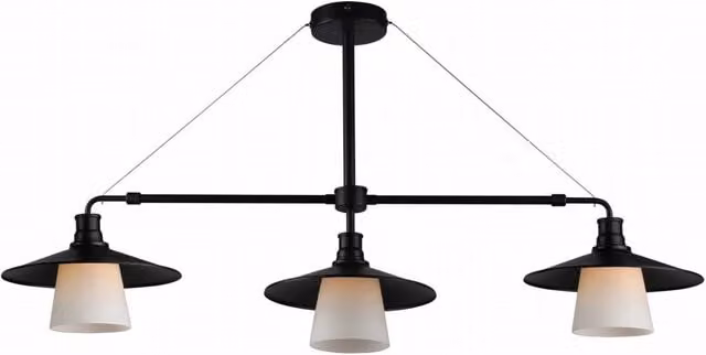 Lampada a sospensione Candellux LOFT 33-43115 nera in metallo e vetro con 3 portalampada E27, Altezza: 98 cm