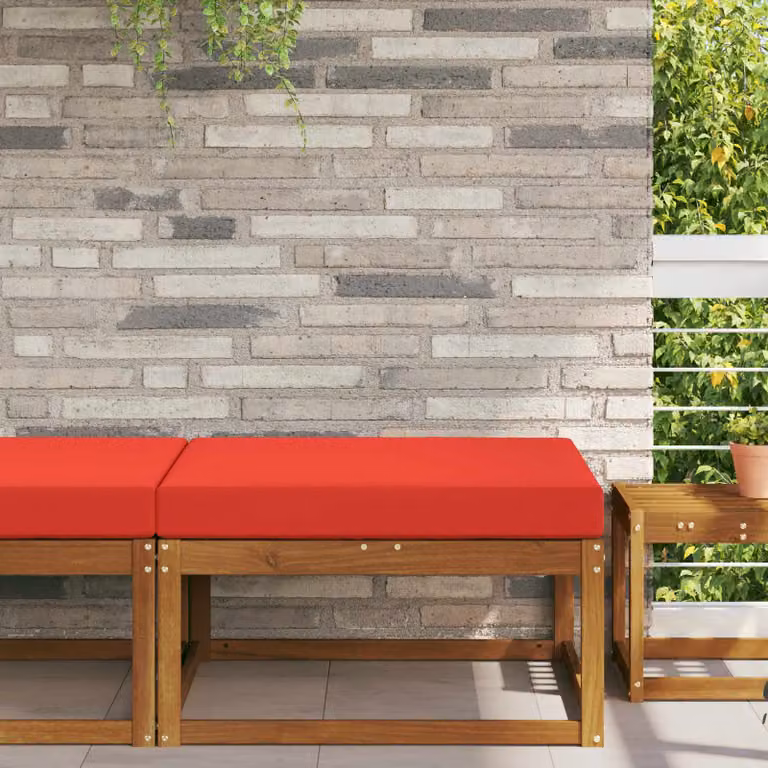 vidaXL Cuscino quadrato per divano da esterno in poliestere, Rosso, 80 x 80 cm