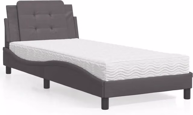 Giroletto senza Materasso-Struttura Letto Zadar Grigio 90x190 cm in Similpelle