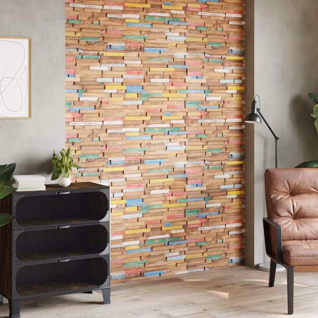 vidaXL Pannelli per Pareti in Legno Massello di Teak, 10 Pezzi, 1,03 m² – 1