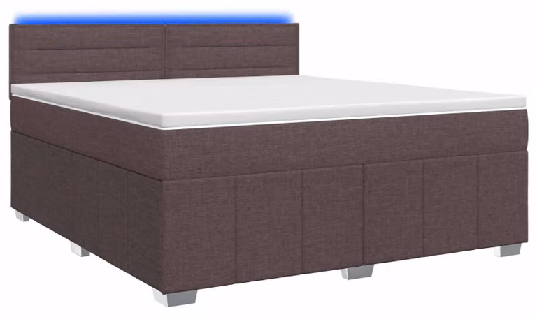 Letto a molle con materasso marrone scuro 160 x 200 cm in tessuto
