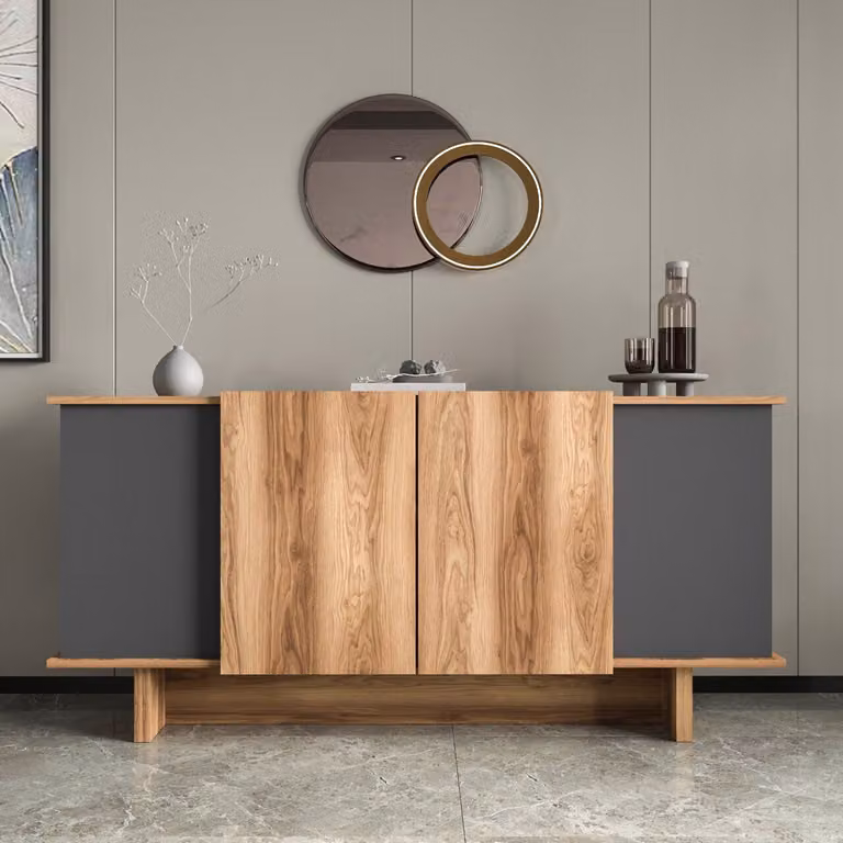 Skye Decor, Diana - Antracite, Noce, Consolle, Antracite, 100% PANNELLI DI PARTICELLE RIVESTITI IN MELAMMINA, 40 x 180 x 81 cm