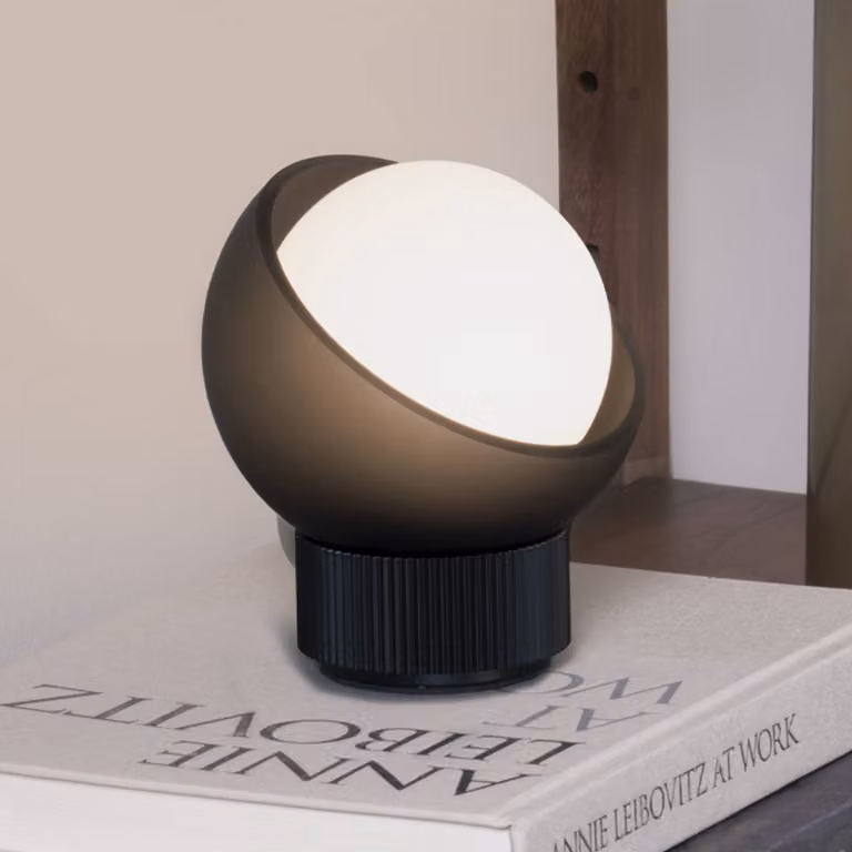 IDEAL LUX Lampada da tavolo Bloom, Nero, Soggiorno / Sala da pranzo, Metallo, Moderno, Lampada da tavolo