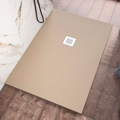Piatto Doccia 70x100 cm Marmoresina Beige-Grigio Effetto Pietra Ultraslim Antiscivolo