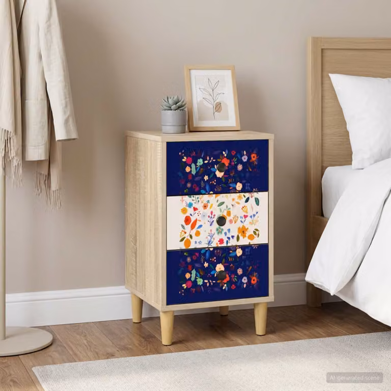vidaXL Armadio da Notte MAINZ Moderno Rovere Sonoma Multicolore L/P/H: 36 x 33 x 60 cm