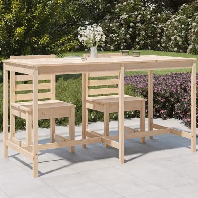 Tavolo da giardino rettangolare vidaXL in legno di pino beige L/P/H: 203,5 x 90 x 110 cm