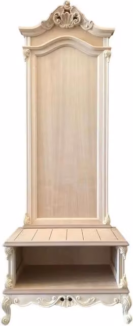 Porta valigie con pannello classico barocco in legno grezzo Mobili 2G L/P/H: 82 x 51 x 221 cm – 4