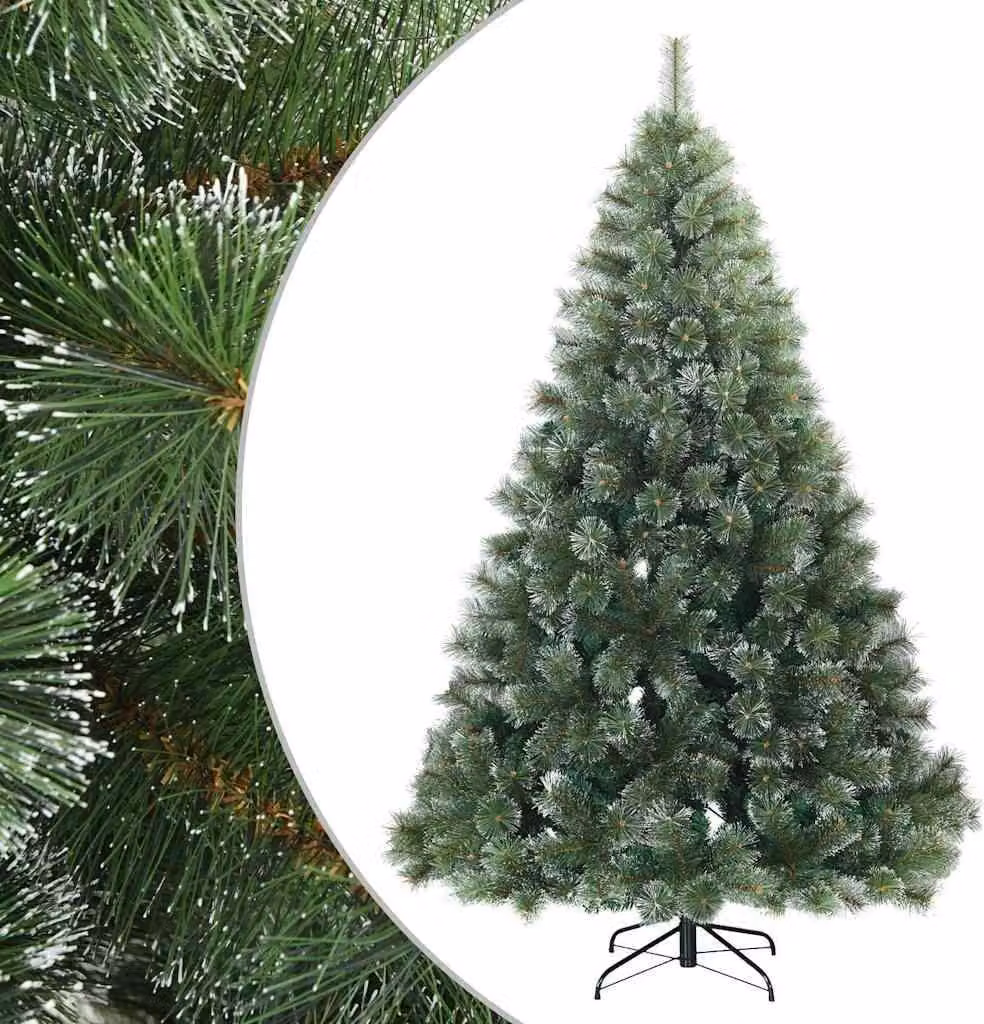 Albero di Natale Artificiale Snodato Foderato di Neve Verde