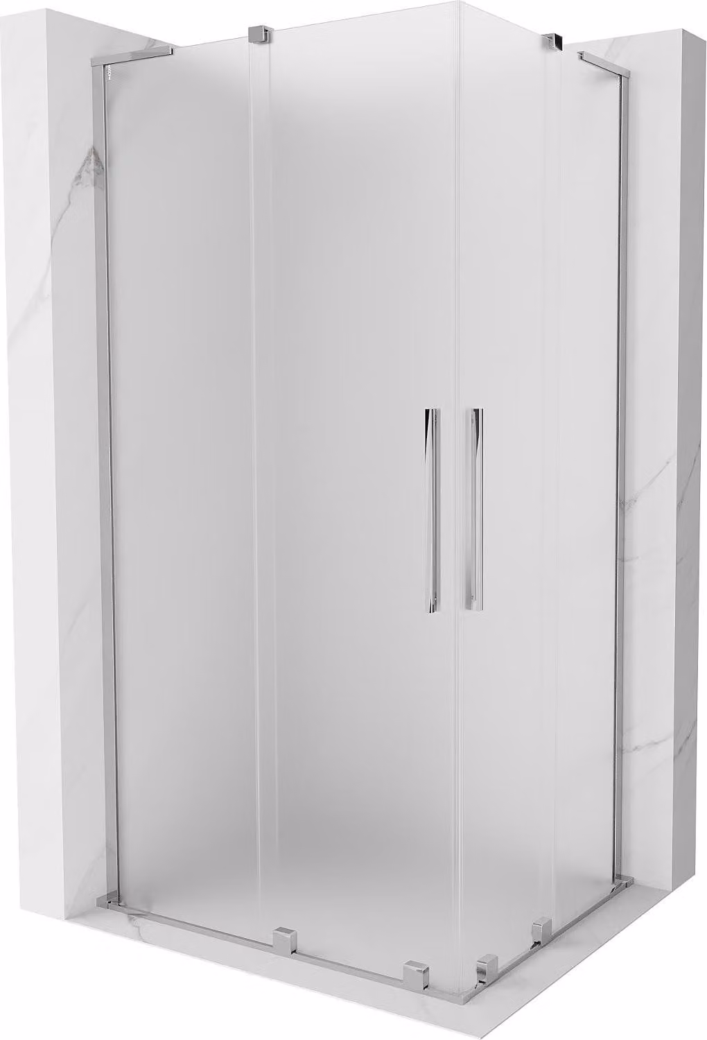 Mexen Velar L Duo cabina doccia scorrevole 90 x 80 cm, smerigliato, cromo - 871-090-080-02-33-01