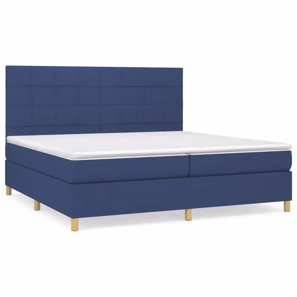 Letto Ibrido con Giroletto a Molle e Materasso vidaXL, Colore Blu e Bianco, L/P: 200 x 200 cm – 2