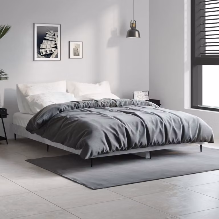 Giroletto vidaXL Grigio Cemento in Legno e Metallo L/P: 140 x 190 cm
