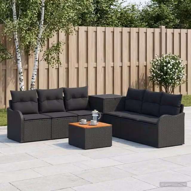 Set di divani 8 pz Nero 55 x 55 x 37 cm 3448050