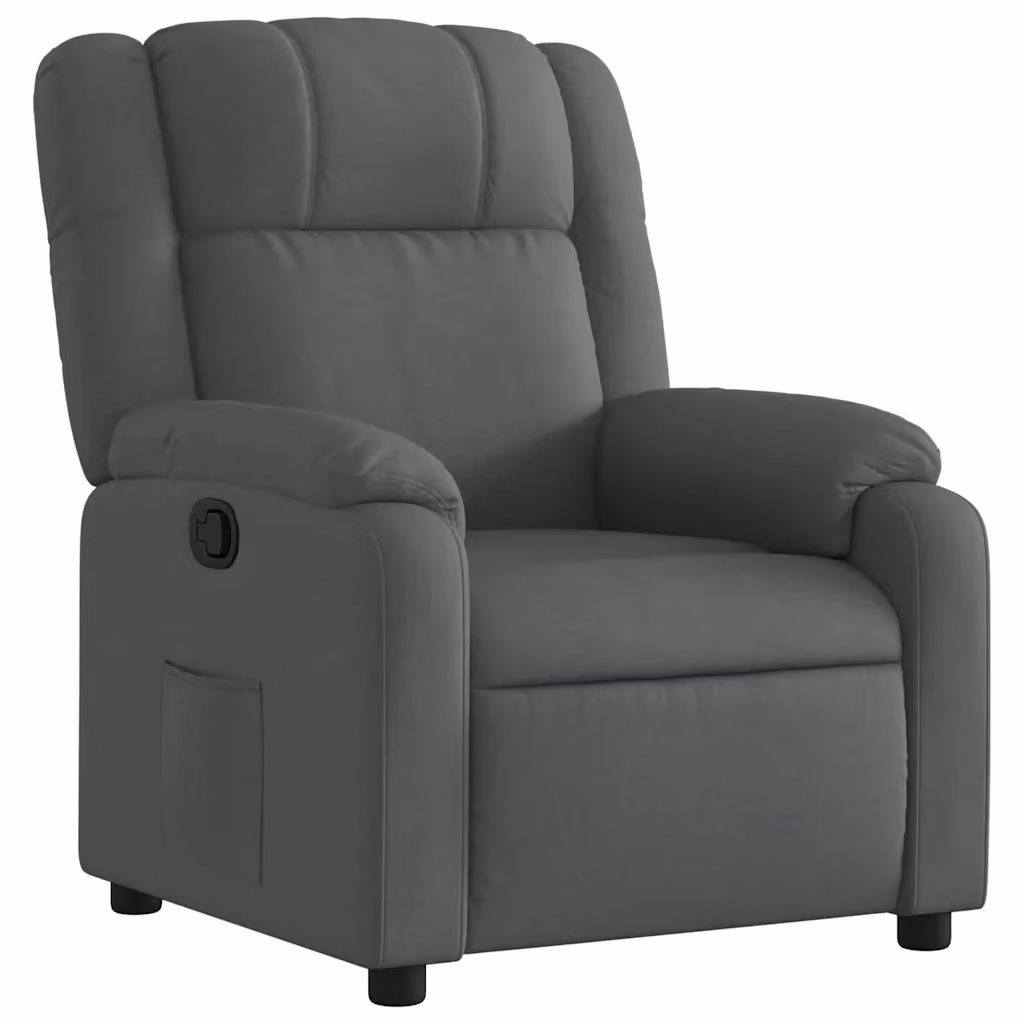 Poltrona reclinabile relax vidaXL in tessuto grigio con braccioli e struttura in legno e metallo – 2