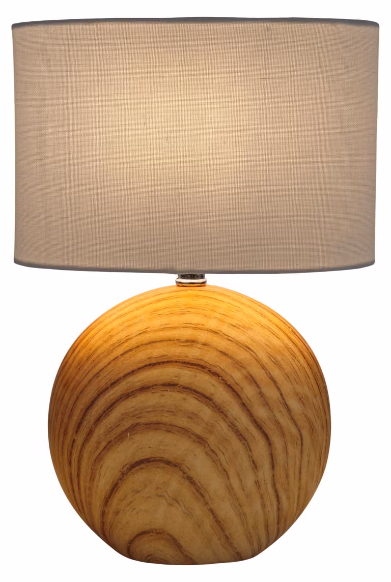 Lampada da tavolo soggiorno lampada da tavolo camera da letto tessuto aspetto legno beige 3194527