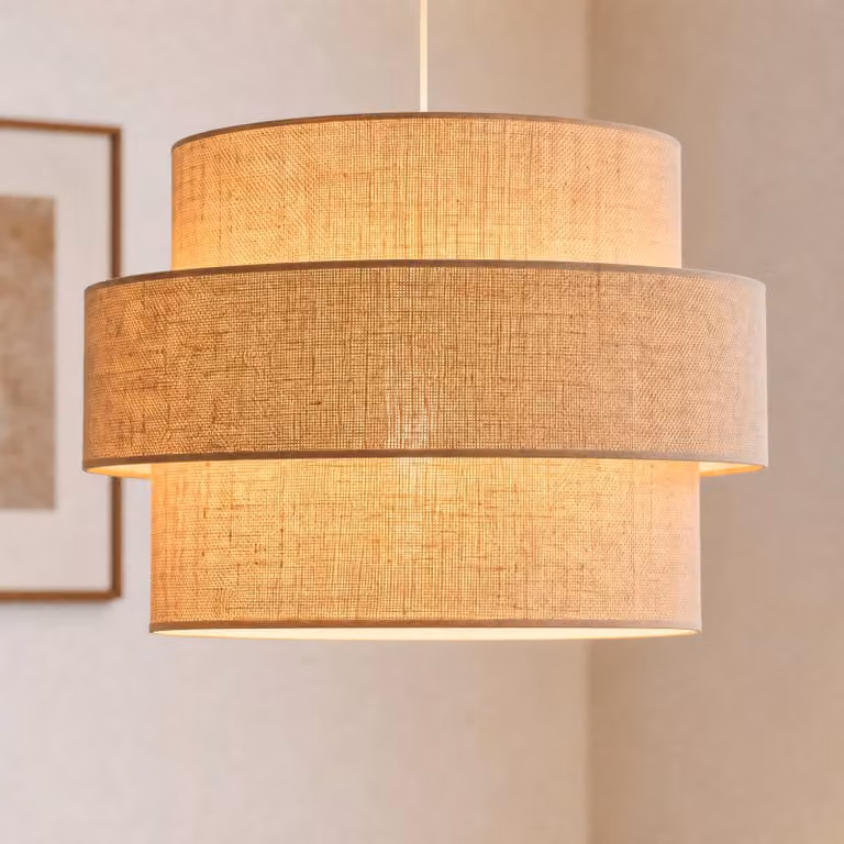 Lampada a sospensione Space Duolla, Marrone / Ruggine, Camera da letto, Tessuto / Stoffa / Seta, Lampada a sospensione