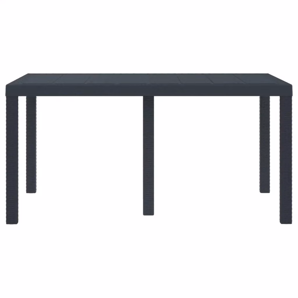 Tavolo da giardino rettangolare moderno vidaXL in polyrattan color antracite e nero – 2