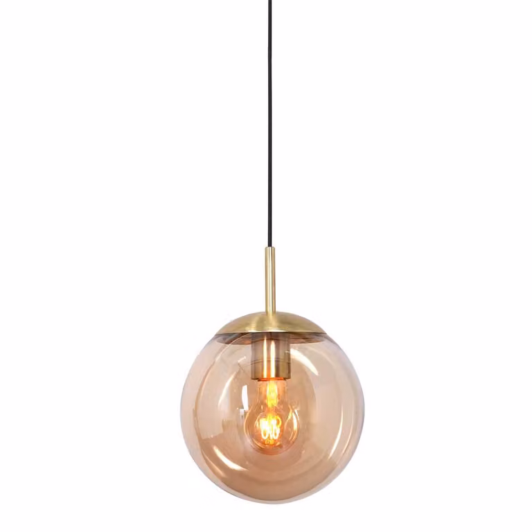 Lampada a sospensione - ambra - Bollique - vetro metallo - Ø 25cm - E27 - 3497ME - Steinhauer