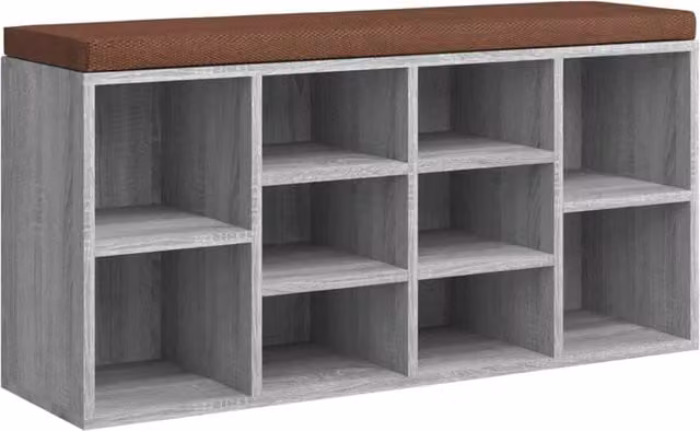 Panca portascarpe Sonoma 103 x 30 x 48 cm legno ingegnerizzato grigio 02_0010935
