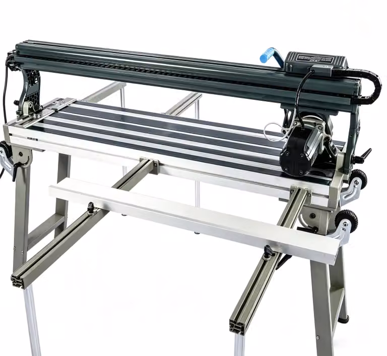 Tagliapiastrelle - Sega automatica industriale per piastrelle - 1800 mm - 3000 W - Taglio a umido - Taglio angolato regolabile da 0° a 45° - Posizionamento laser