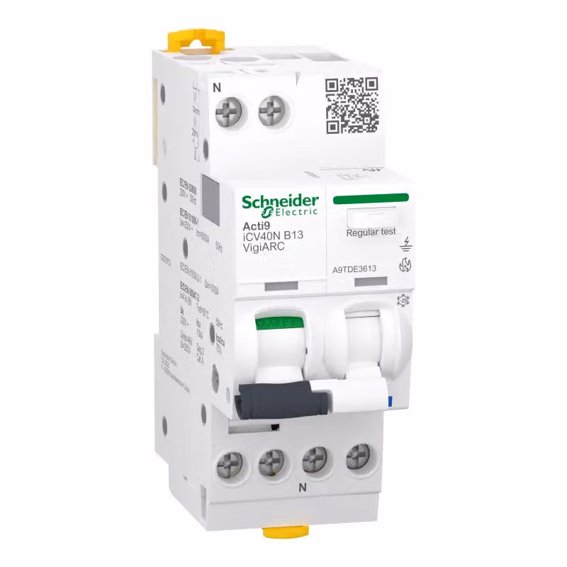 Schneider Electric Acti9 iCV40N VigiARC, AFDD + FI/LS, 1P+N, 13 A, classe B, 30 mA, tipo A-SI, 6000 A A9TDE3613