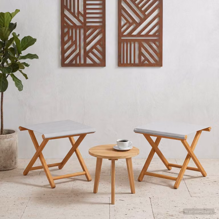 Set di 2 lettini da giardino vidaXL in legno di eucalipto massello con cuscini beige