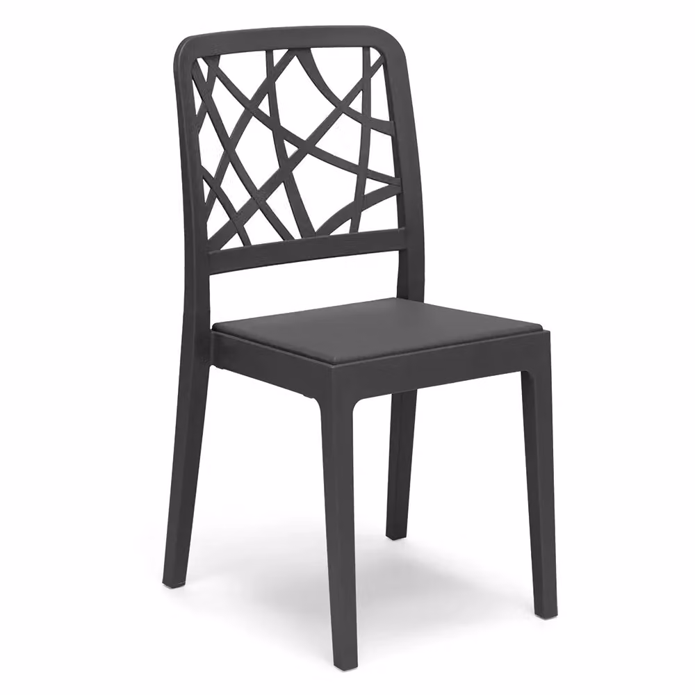 Set di 2 sedie impilabili in polipropilene Redokasa modello Penelope colore Antracite opaco per cucina, sala da pranzo o giardino – 2
