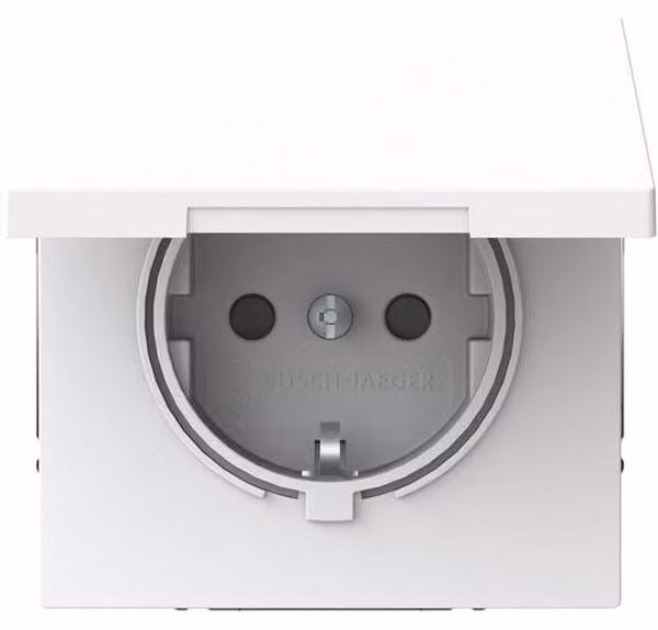 Busch-Jaeger 20 EUKBR-44G, Schuko, bianco, termoplastica, lucido, IP44, 250 V