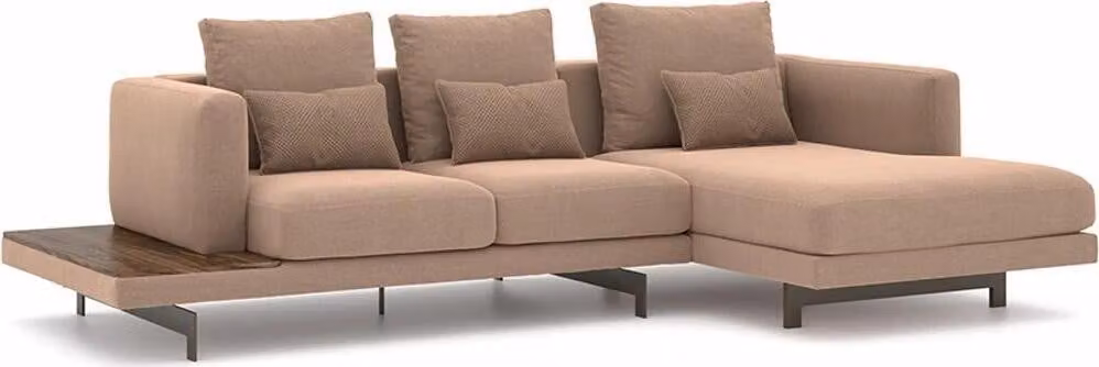 Polstermöbel Ecksofa L-Form Beige Designer Möbel Eck Garnitur Wohnzimmer