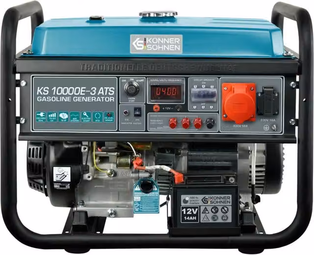 Generatore a benzina Könner & Söhnen KS 10000E-3 ATS trifase in acciaio nero e blu