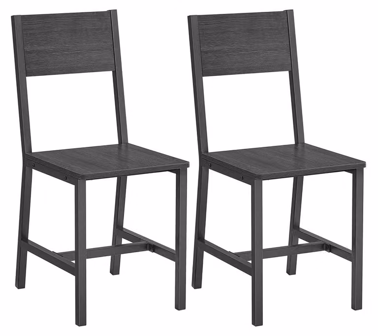 2 sedie da pranzo – design moderno, realizzate in pannello di particelle di legno e acciaio, ergonomiche – dimensioni 36 x 46,6 x 87,1 cm