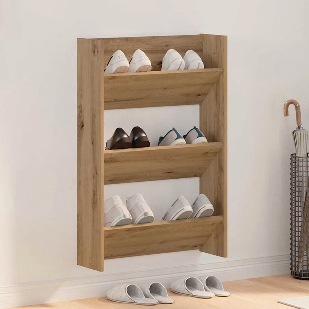 Scarpiera moderna vidaXL in legno marrone con ripiani piatti L/P/H: 60 x 18 x 90 cm