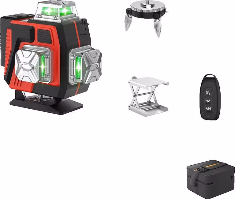 Livella laser, autonivelante, con funzione di controllo remoto, senza treppiede + sacca in tessuto