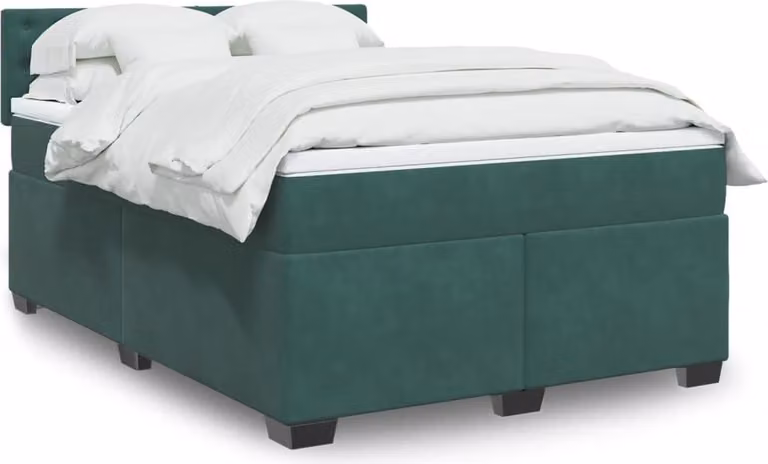 Maison Exclusive - Giroletto a Molle con Materasso Verde Scuro 140x200 cm Velluto