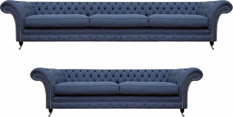 Wohnzimmer 2x Sofas Komplett Möbel Sofagarnitur Design Einrichtung Chesterfield