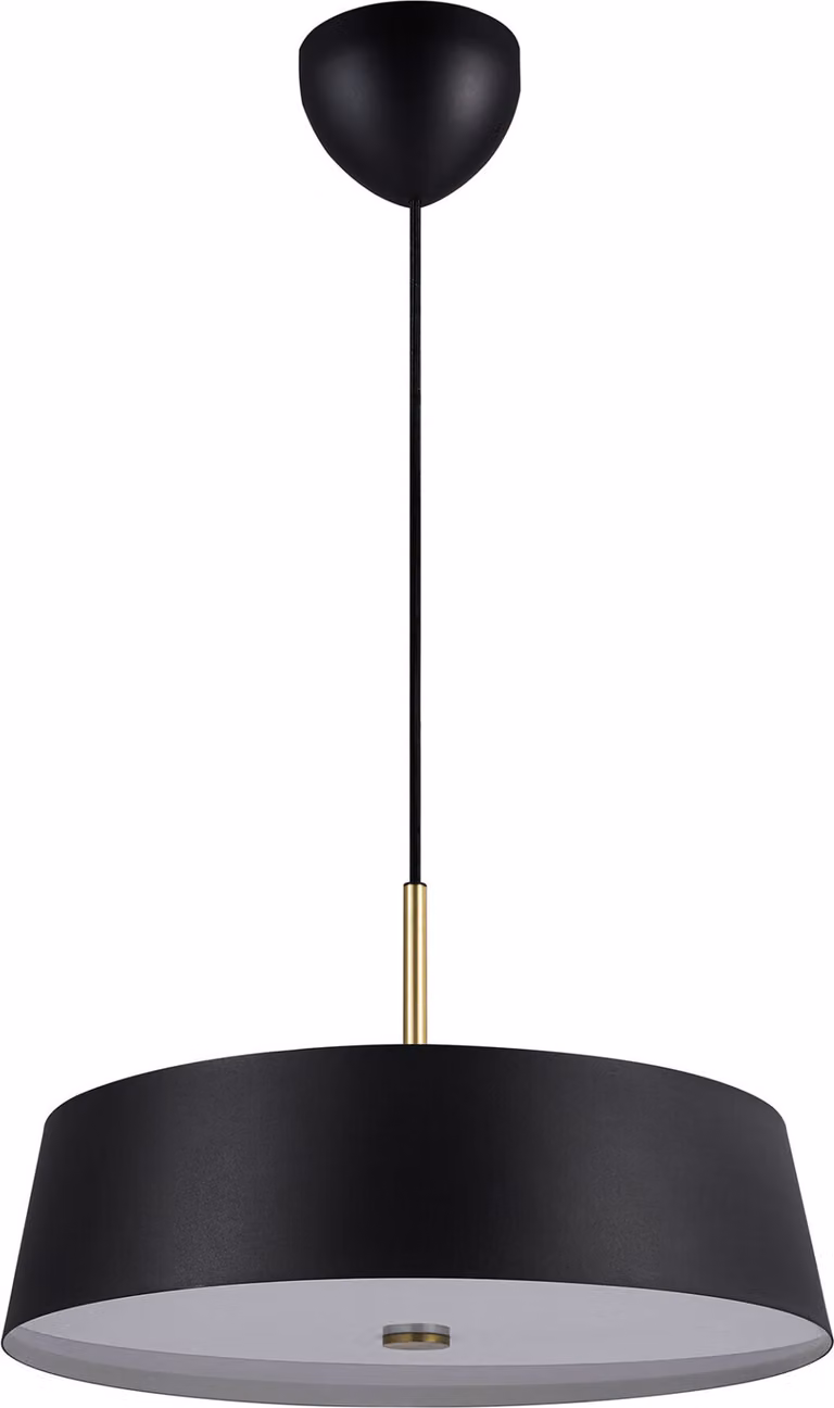 Lampadario a sospensione NORDLUX Clasi, Variante: Ø 450 x 265 mm, 3 x 15 W, E14, nero, ottone