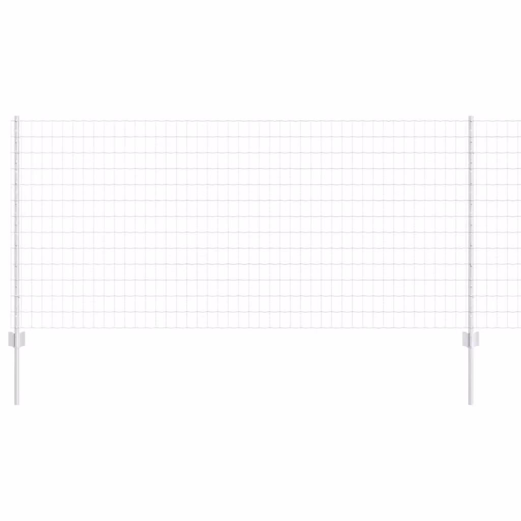 Recinzione Euro con palo vidaXL in acciaio zincato argento, L: 25 m, H: 1 m – 2