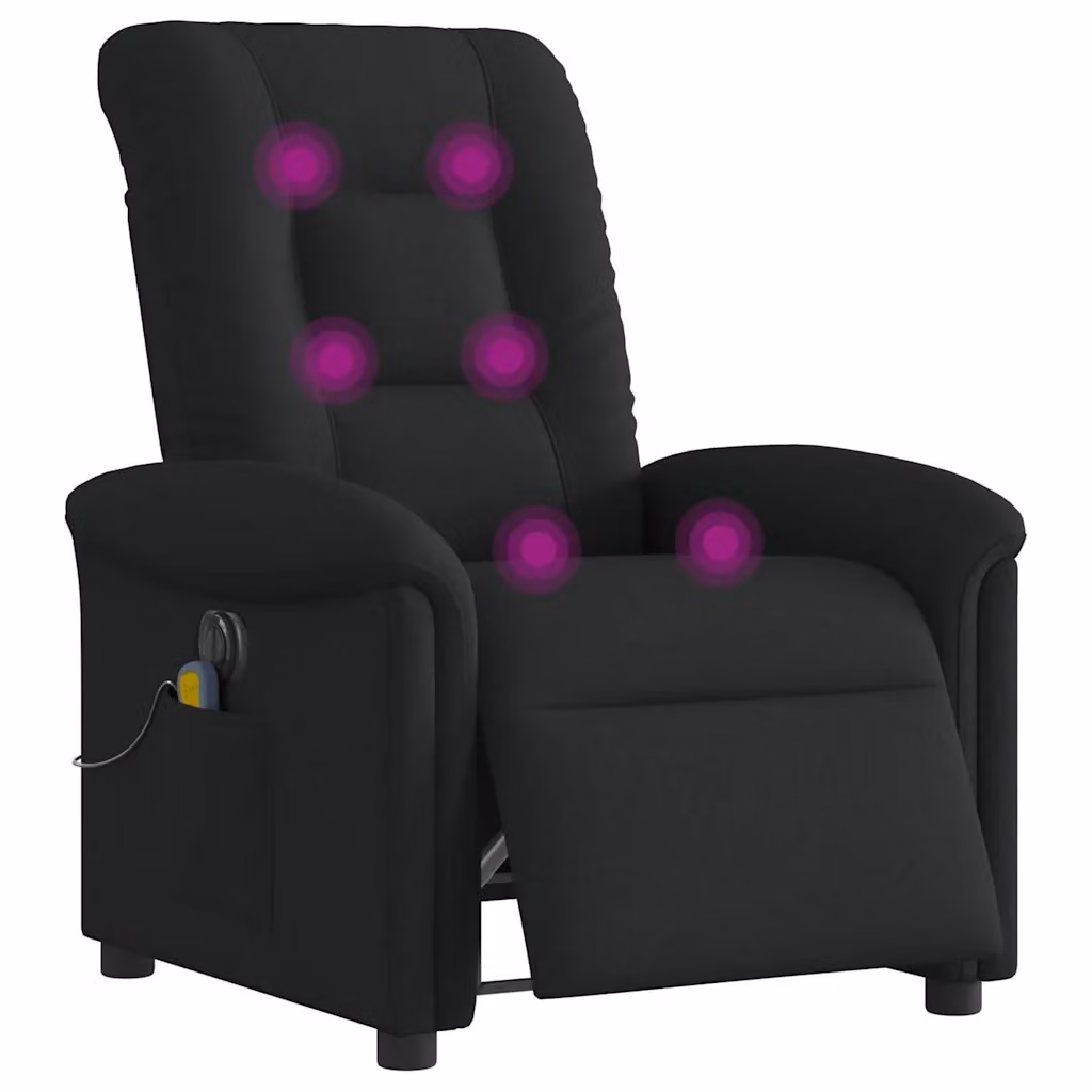 Poltrona Reclinabile Elettrica Relax vidaXL in Tessuto Nero con Braccioli – 2