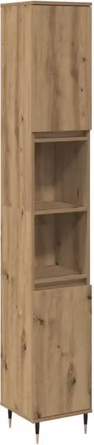 Armadietto da bagno sospeso Design In in legno e metallo stile industrial, colore rovere marrone, L: 30 cm, P: 30 cm, H: 190 cm